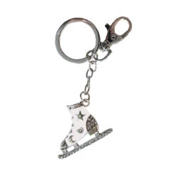 Jerry's 1285 Enamel & Crystal Skate Keyring & Bag Clip -Ice Skating Gear 1285 White 14153.1681152134
