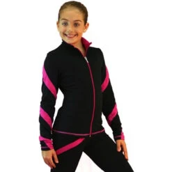 Chloe Noel J636F Lightweight Fleece Jacket W/ Thumbholes -Ice Skating Gear 4413 31197.1567071744